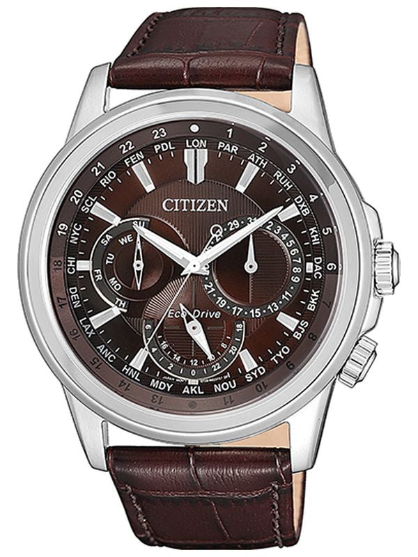 Citizen Eco-Drive Uomo BU2020-29X – Orologio Alimentato Dalla Luce, Cassa Acciaio, Cinturino Pelle Marrone, Impermeabile 100m