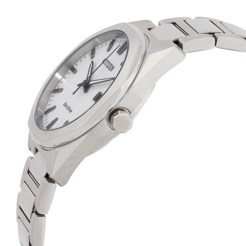 Reloj Unisex Eco-Drive de Caja Octogonal con Esfera Blanca - BM7620-83A