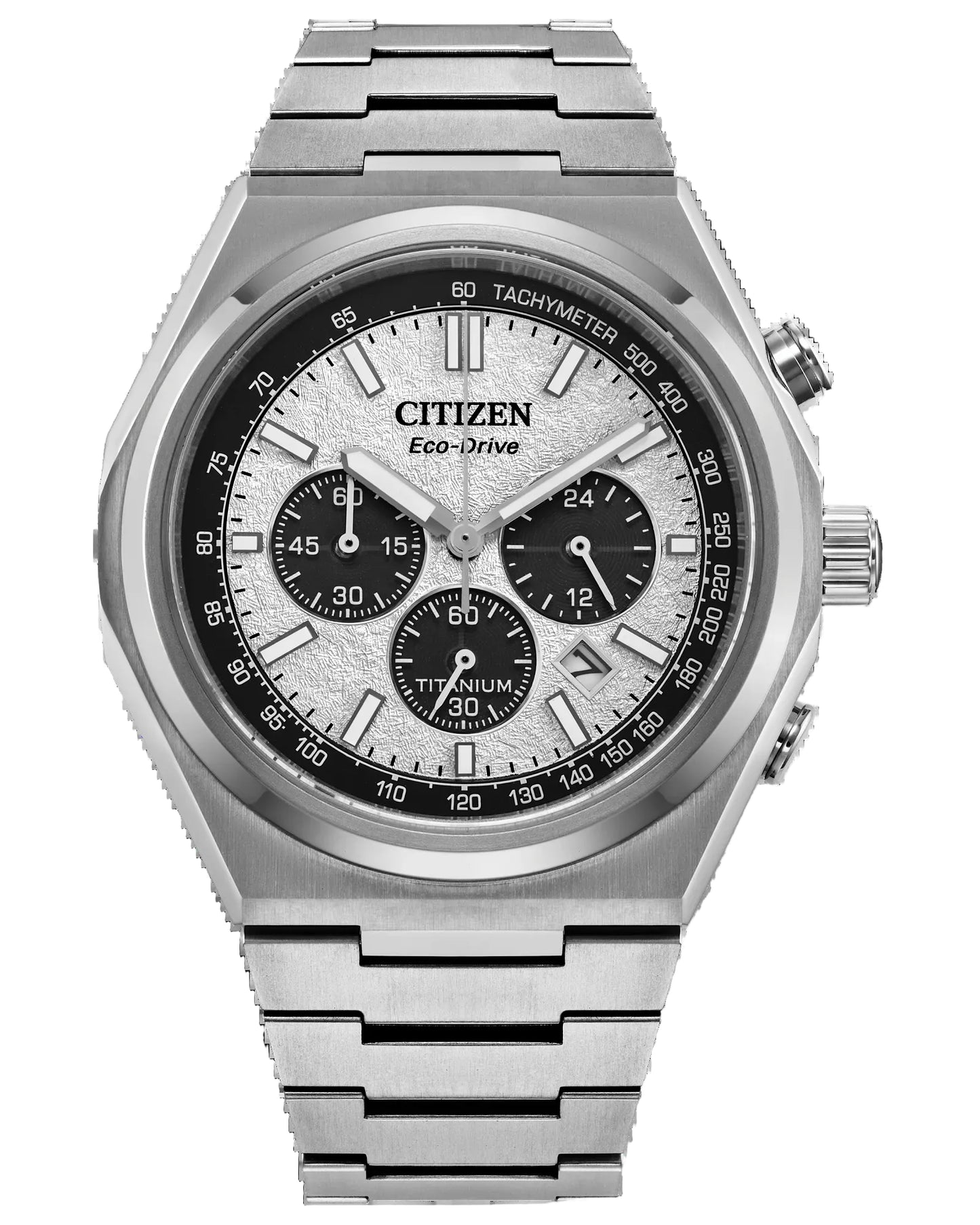 Citizen Zenshin Chronograph Super Titanium Esfera Plateada — CA4610-85A