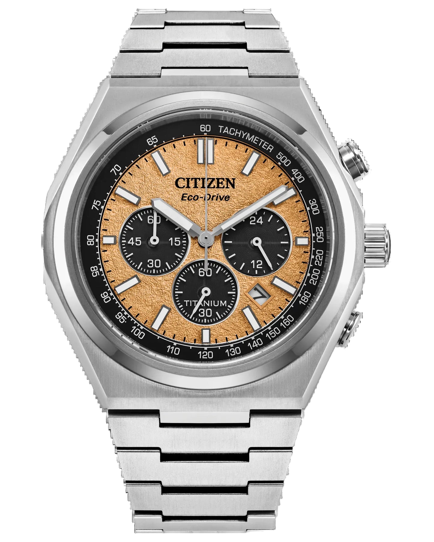Citizen Zenshin Chronograph Super Titanium Esfera Salmón — CA4610-85Z