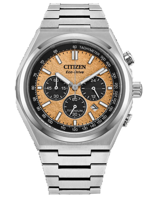 Citizen Zenshin Chronograph Super Titanium Esfera Salmón — CA4610-85Z