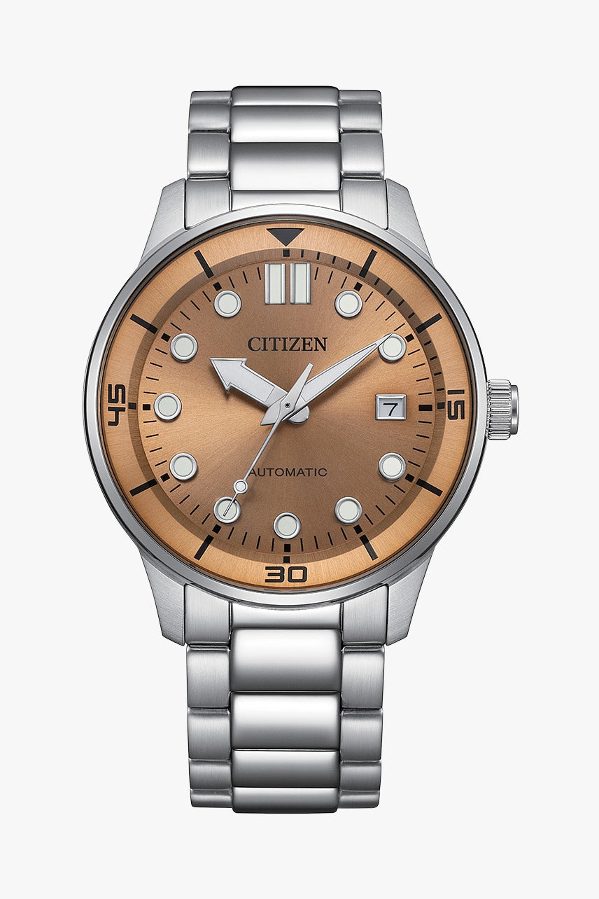 Citizen Mechanical Automático Esfera Salmón — NJ0191-83X